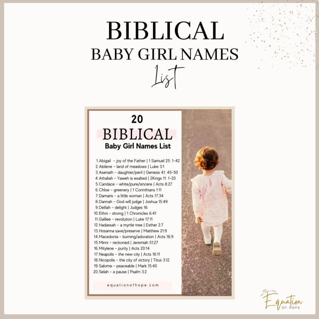 20 Best Biblical Baby Girl Names You Will Adore EQUATIONOFHOPE