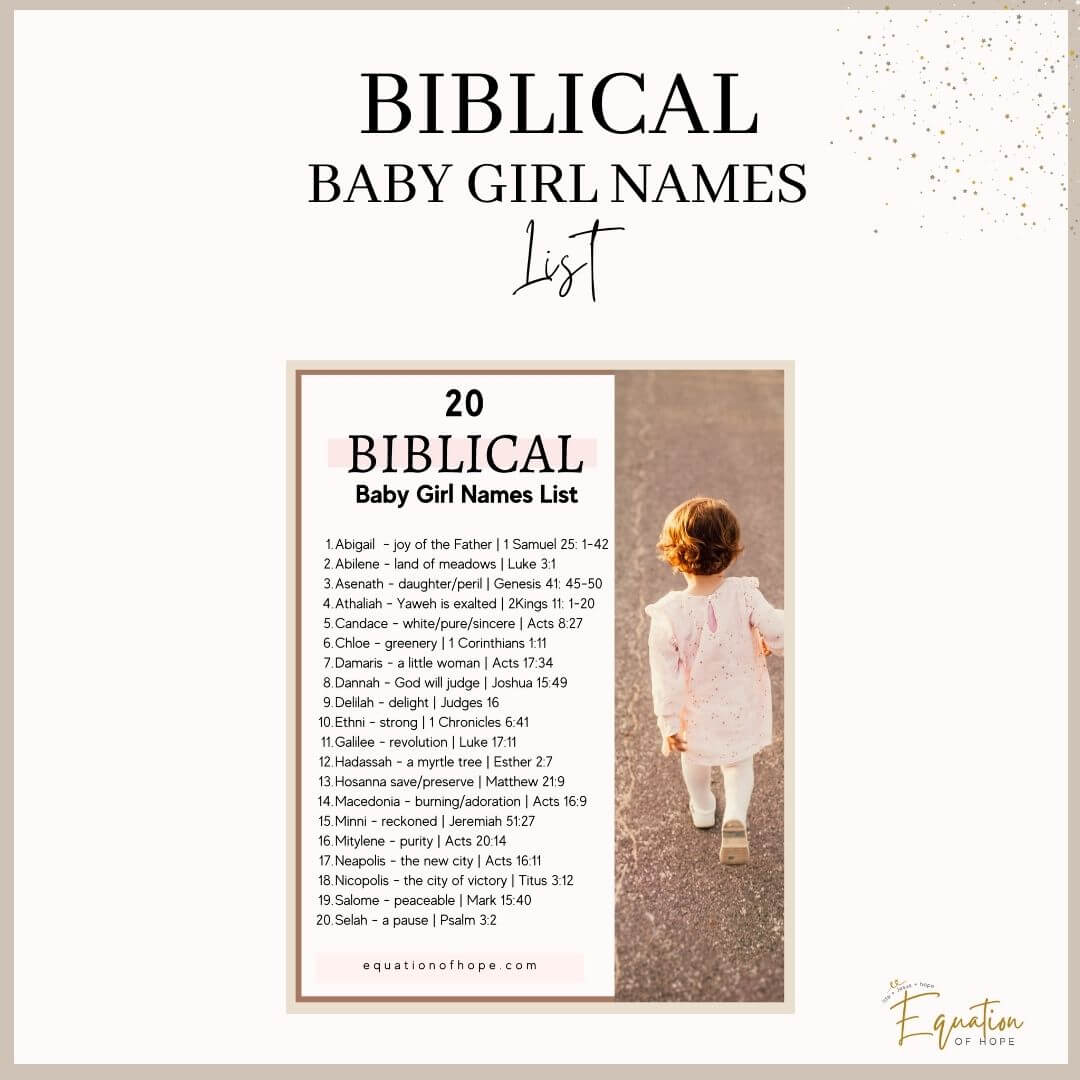 biblical baby girl names list printable