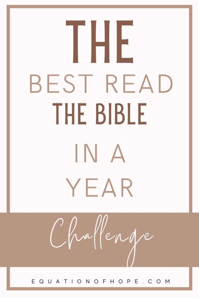The Best Read The Bible In A Year Challenge pin