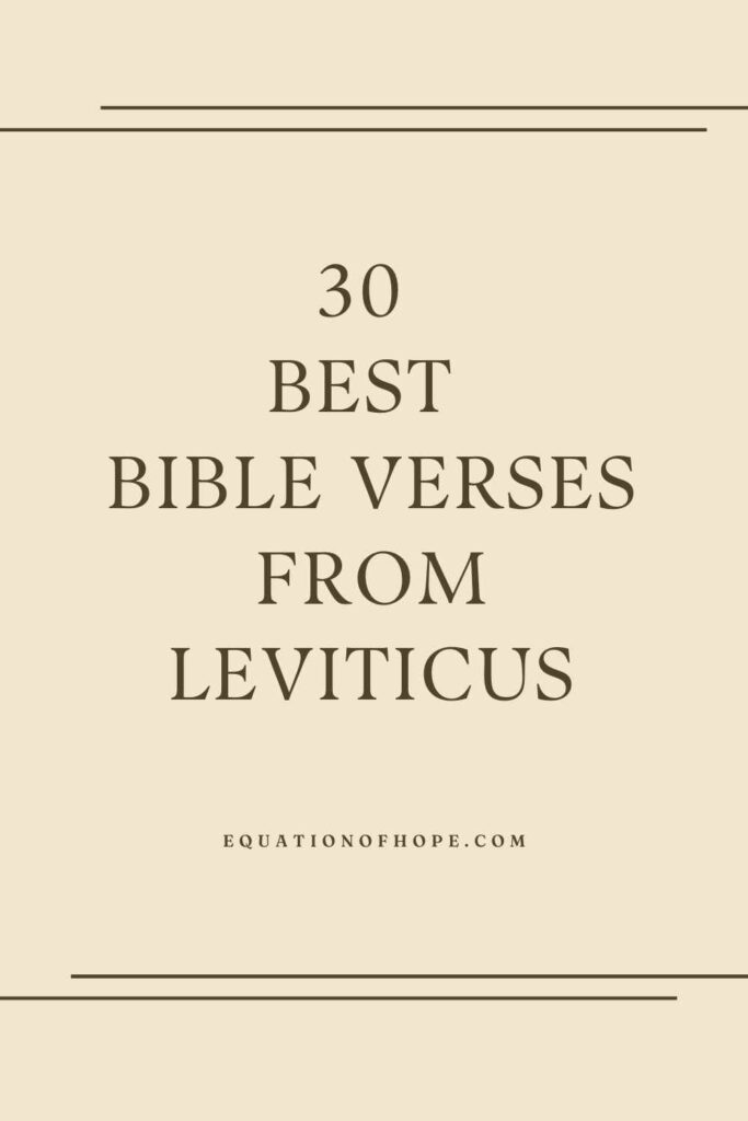 30 Best Bible Verses From Leviticus